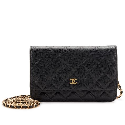 chanel classic wallet on chain caviar leather